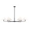 Z-Lite Leila Chandelier, 6-Light, 63 In.W x 10.75 In.H, Matte Black/White Linen 744-63R-MB - alternate 1